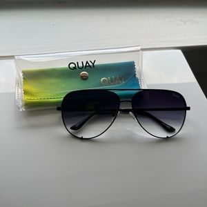 QUAY High Key black aviator sunglasses